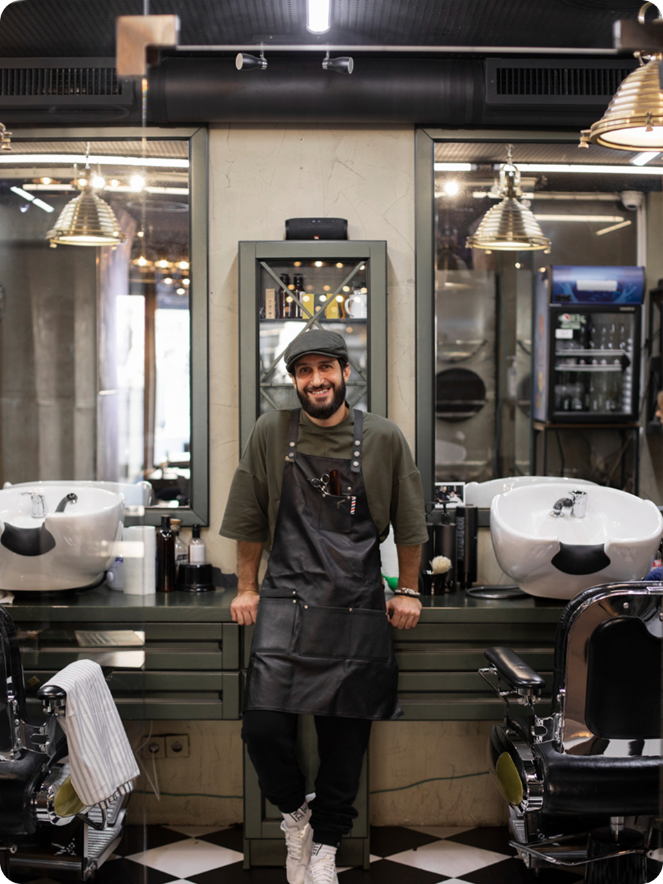 Professional barber in salon
